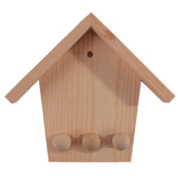 Woodeedoo Wall Mounted Wooden Key Hooks Small House Shaped Key Holder Entryway Organiser Pegboard Plain Pine 15 X 13 Cm - thumbnail 7