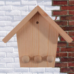 Woodeedoo Wall Mounted Wooden Key Hooks Small House Shaped Key Holder Entryway Organiser Pegboard Plain Pine 15 X 13 Cm - thumbnail 9