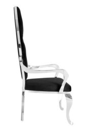 Orsina Luxurious Design Silver Baroque Chair, Comfortable Dining Chair For Kitchen, Comfortable Velvet Dining Chair - thumbnail 3