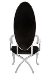 Orsina Luxurious Design Silver Baroque Chair, Comfortable Dining Chair For Kitchen, Comfortable Velvet Dining Chair - thumbnail 4