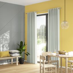 GoodHome Hiva Light Grey Solid Dyed Lined Eyelet Curtain (W)167Cm (L)183Cm, Pair - thumbnail 2