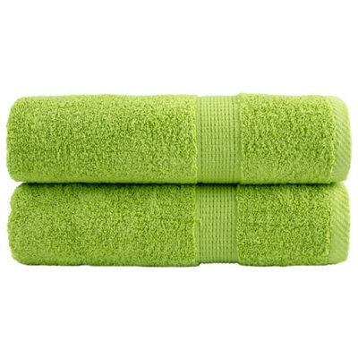 Berkfield Premium Hand Towels Solund 2 Pcs Apple Green 50X100 Cm 600 Gsm - image 1