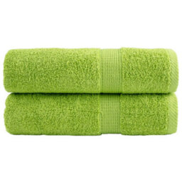 Berkfield Premium Hand Towels Solund 2 Pcs Apple Green 50X100 Cm 600 Gsm - thumbnail 1