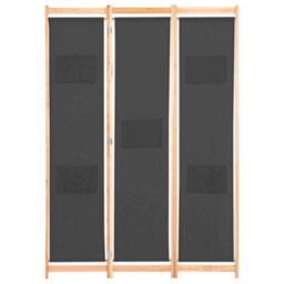 Berkfield 3-Panel Room Divider Grey 120X170X4 Cm Fabric - thumbnail 2