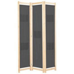 Berkfield 3-Panel Room Divider Grey 120X170X4 Cm Fabric