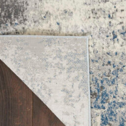 Ivory Grey Blue Abstract Modern Luxurious Rug For Dining Room Bedroom & Living Room-66 X 229Cm (Runner) - thumbnail 7