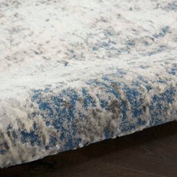 Ivory Grey Blue Abstract Modern Luxurious Rug For Dining Room Bedroom & Living Room-66 X 229Cm (Runner) - thumbnail 6