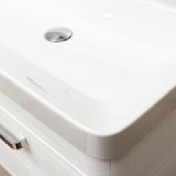 Plum&clay Emery Textured White Wall Hung Bathroom Vanity Unit & Basin Set With Chrome Handles (W)80Cm (H)46Cm - thumbnail 7