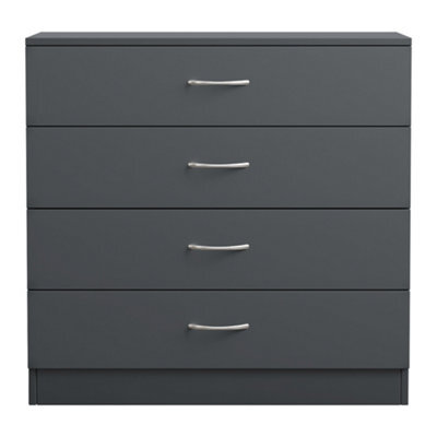 Sundaze Chest Of Drawers Bedroom Furniture Bedside Cabinet With Handle 4 Drawer Grey 75X36X72Cm - image 1