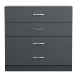 Sundaze Chest Of Drawers Bedroom Furniture Bedside Cabinet With Handle 4 Drawer Grey 75X36X72Cm