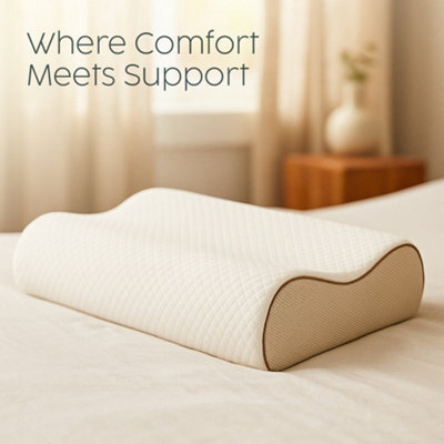 Casabella Advanced Cervical Memory Foam Pillow, Orthopedic Contour For Neck & Shoulder Pain Relief, Side & Back Sleepers - image 1