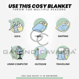 Gc Gaveno Cavailia Fluffy Pop Extra Large Throw 200X240Cm Duck Egg Soft & Cosy King Size Blanket Waffle Throw - thumbnail 4