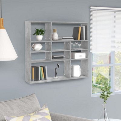 Berkfield Wall Shelf Concrete Grey 90X16X78 Cm Engineered Wood - image 1