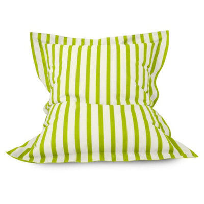 rucomfy Beanbags Rucomfy Kids Squarbie Bean Bag - Indoor Or Outdoor Kids Bean Bag Lounger Chair Olive Striped Print - image 1