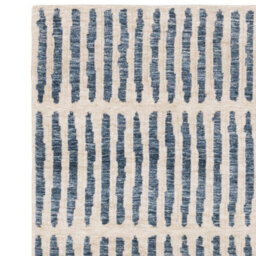 Blue Striped Handmade Luxurious Modern Wool Rug Easy To Clean Living Room And Bedroom-200Cm X 290Cm - thumbnail 4