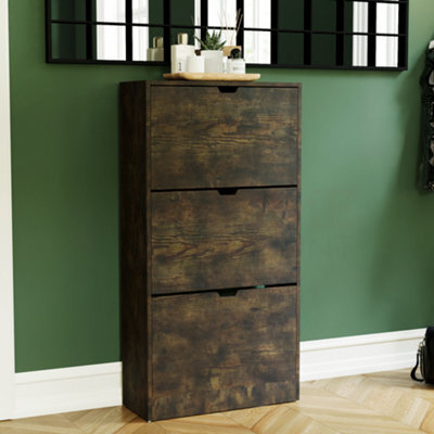 Lassic Vida Designs 3 Drawer Shoe Cabinet, Dark Wood (Fsc 100%) - image 1