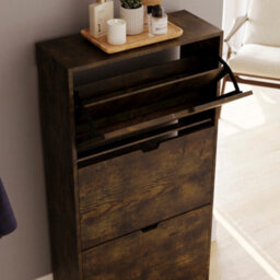 Lassic Vida Designs 3 Drawer Shoe Cabinet, Dark Wood (Fsc 100%) - thumbnail 5