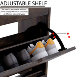 Lassic Vida Designs 3 Drawer Shoe Cabinet, Dark Wood (Fsc 100%) - thumbnail 7