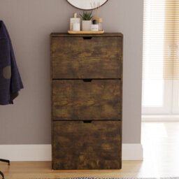 Lassic Vida Designs 3 Drawer Shoe Cabinet, Dark Wood (Fsc 100%) - thumbnail 3