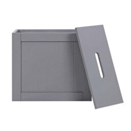 Standing Bathroom Cabinet Storage Unit, Contemporary Grey With Natural Bamboo Finish - thumbnail 4