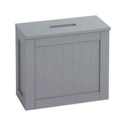 Standing Bathroom Cabinet Storage Unit, Contemporary Grey With Natural Bamboo Finish - thumbnail 5