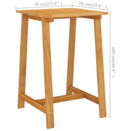 Berkfield Garden Bar Table 70X70X104 Cm Solid Acacia Wood - thumbnail 6