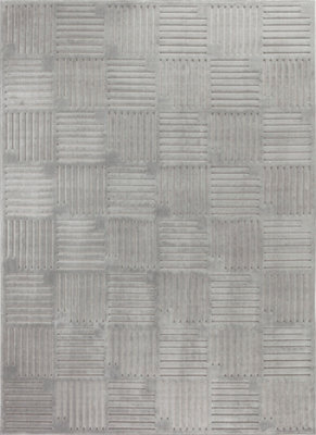 Livabliss Le Mans-Modern Grey 3D High & Low Pile Textured In- & Outdoor Rug 120 X 170 Cm Easy Care, Non Shedding - image 1