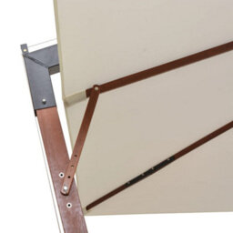 Berkfield Hanging Parasol 300X300 Cm Wooden Pole White - thumbnail 6