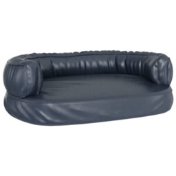 Vidaxl Ergonomic Foam Dog Bed Dark Blue 60X42 Cm Faux Leather - thumbnail 2