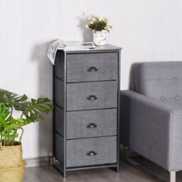 Gainoom Chest Of Drawers With 4 Drawers Metal Frame Storage Organizer Unit Black - thumbnail 3