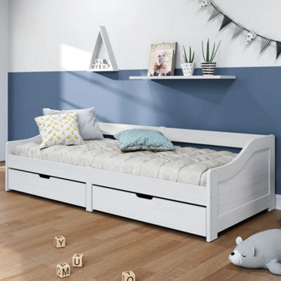 "Vidaxl Day Bed With 2 Drawers Without Mattress ""irun"" White 90X200 Cm" - image 1