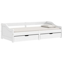 "Vidaxl Day Bed With 2 Drawers Without Mattress ""irun"" White 90X200 Cm" - thumbnail 2