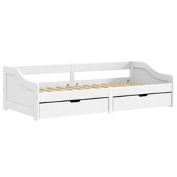"Vidaxl Day Bed With 2 Drawers Without Mattress ""irun"" White 90X200 Cm" - thumbnail 3