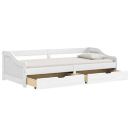 "Vidaxl Day Bed With 2 Drawers Without Mattress ""irun"" White 90X200 Cm" - thumbnail 4