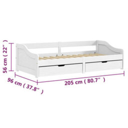 "Vidaxl Day Bed With 2 Drawers Without Mattress ""irun"" White 90X200 Cm" - thumbnail 8