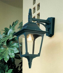 Stylish Outdoor Ip44 Wall Light Sconce With Led E27 Bulb - Black Finish - thumbnail 2