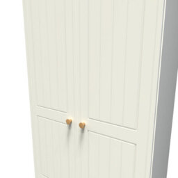 Lancaster 2 Door 2 Drawer Wardrobe In Cream & Oak (Ready Assembled) - thumbnail 7