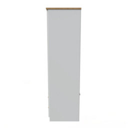 Lancaster 2 Door 2 Drawer Wardrobe In Cream & Oak (Ready Assembled) - thumbnail 3