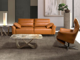 Angel Cerda Elegant Brown Leather Swivel Armchair For Ultimate Comfort - thumbnail 6