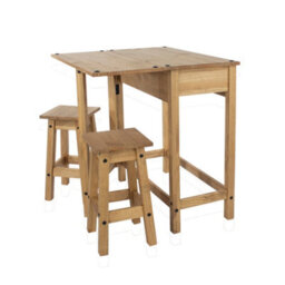 Core Products Corona Breakfast Drop Leaf Table And 2 Stools Set - Antique Waxed Pine, H84.0Cm X W80.0Cm X L72.0Cm - thumbnail 4