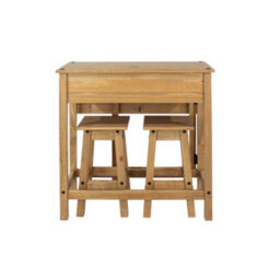 Core Products Corona Breakfast Drop Leaf Table And 2 Stools Set - Antique Waxed Pine, H84.0Cm X W80.0Cm X L72.0Cm - thumbnail 2