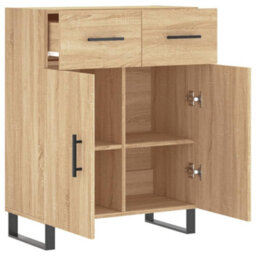 Berkfield Modern Sideboard Sonoma Oak 69.5X34X90 Cm Engineered Wood - thumbnail 5