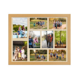 AK Frames 20X16 Country Pine Modern Multi Photo Frame With Ivory Mount - Holds 9 Apertures (2X) 7X5, (7X) 6X4 Photos
