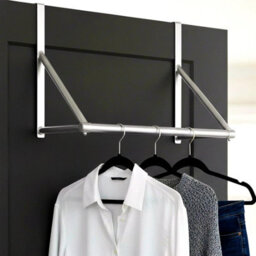 Geezy Over The Door Hanger Bar Stainless Steel Clothes Rail Drying Rack Organiser Rod - thumbnail 2