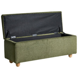 Beliani Upholstered Storage Bench Salida Fabric Green - thumbnail 4