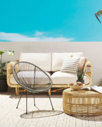 Beliani Set Of 2 Garden Chairs Acapulco Ii Pe Rattan Dark Grey - thumbnail 2