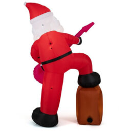 Costway 8.4 Ft Inflatable Santa Claus Pre-Lit Xmas Santa Playing Guitar With Music - thumbnail 3