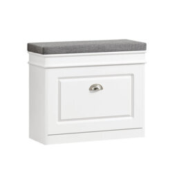 Sobuy Shoe Cabinet With Flip Drawer 24X9.4X20.5 Inch 150Kg Load Fsr82-K-W - White
