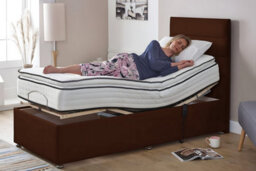 Velvet Lift Electric Adjustable Bed With Pillow Top Mattress, Black