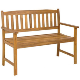 2 Person Outdoor Bench Patio Wooden Bench W/ergonomic Backrest - thumbnail 1